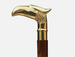 Brass Eagle Head Walking Cane Wooden Shaft Handmade Gentleman Walking Stick Gift