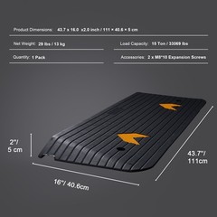 Rubber Threshold Ramp 2″ Rise Doorway Curb Ramps for Wheelchair Scooter Car Blac