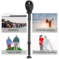 Cane with Seat Portable Walking Stick Folding Chair Lightweight Aluminum Mobi…
