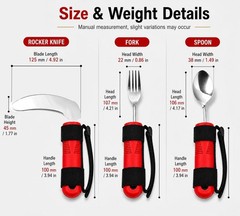 Bendable Adaptive Utensils 3-Piece Set,Fork Spoon Rocker Knife,Adjustable Angle