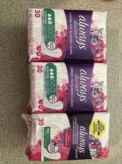 Lot Of 3 ALWAYS Discreet Liners For Bladder Leaks Ultra Thin #3, 90 Total