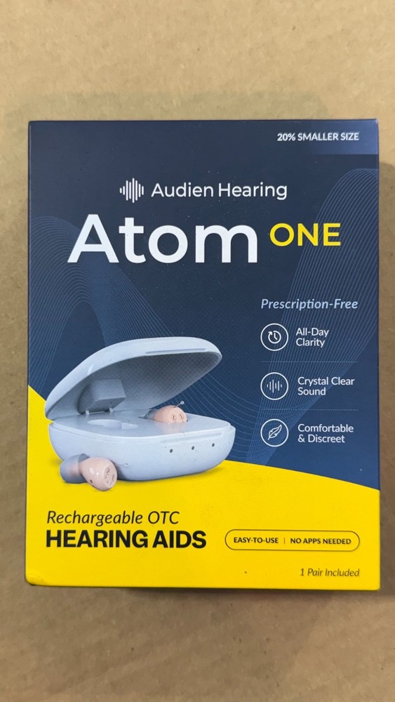 Audien Hearing Atom One Rechargeable Hearing Aids OTC