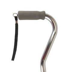 Blue Jay Silver Offset Cane with Soft Foam Handle & Wrist Strap Comfortable