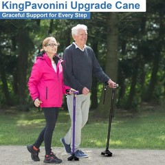 KingPavonini Walking Cane for Men Women 17.32″L x 5.91″W x 4.53″H, Black