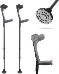 Forearm Crutches for Adults x2 Units, Open Cuff, Extra Balance with Wide Tip,…
