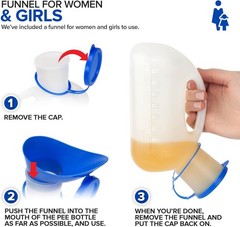 Unisex Urinal Bottle (1 Pack) – Portable Urinal for Women & Men – Female Urinal