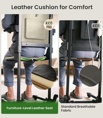 AX35 PRO Electric Transfer Chair Lift with Premium Upholstered Seat Beige