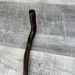 Natural Hardwood Walking Stick Cane Rustic Handcrafted Hiking Staff 35 Inch Bark