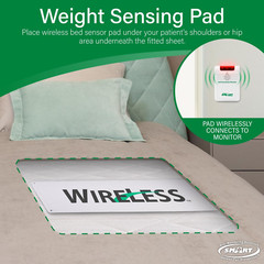 Smart Caregiver Wireless Bed Alarm System – Cordless Weight Sensing Bed Alarm Pa