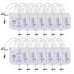 10 Pack Large 2000 ml Urinary Drainage Bag for Adults, Latex-Free & Sterile