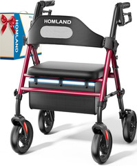 Foldable Rollator Walkers for Seniors with Seat, 16″ Enlarged Seat | 350 Lb Stur