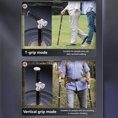 Folding Walking Cane Adjustable Height Handle Lightweight Portable Walking Stick
