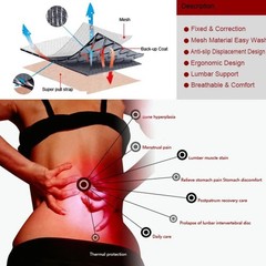 Tcare M – 4XL Adjustable Tourmaline Self Heating Magnetic Therapy Back Waist Sup
