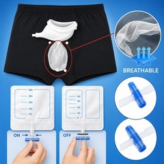 Male Wearable Incontinence Pants Silicone Urine Funnel Collector Urinal Leg Bag