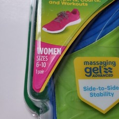Dr Scholls Sport Massaging Gel Advanced Shoe Insoles Womens Size 6-10 Athletic *