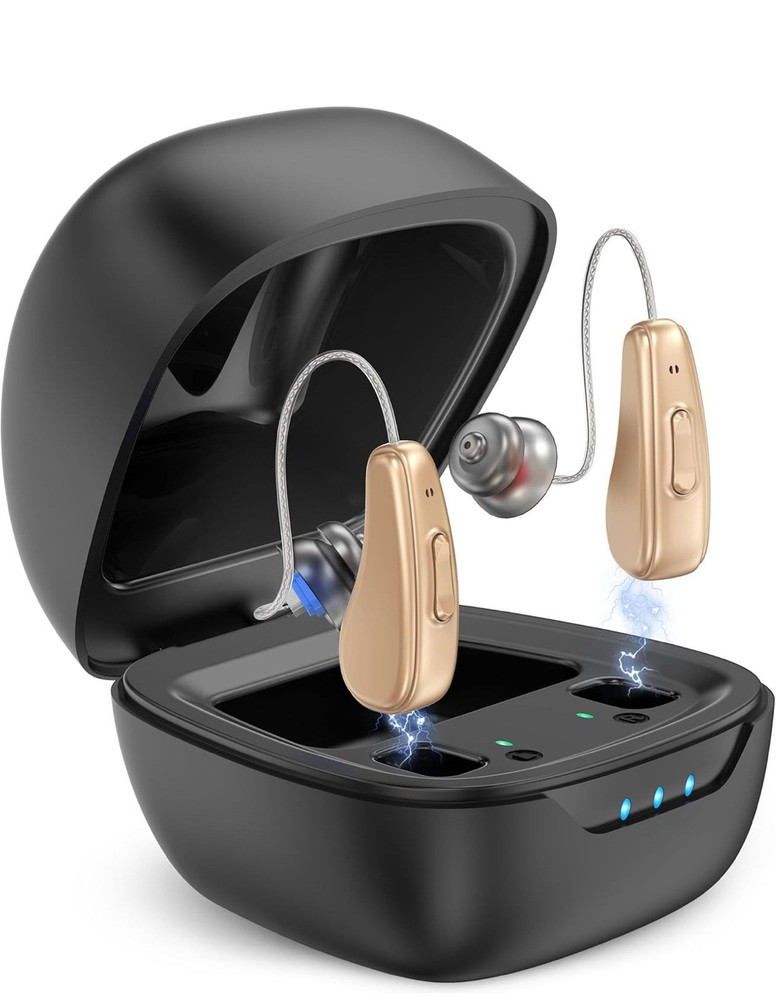 Hearing Aids for Seniors Rechargeable with Noise Cancelling, 5 Levels of Volume