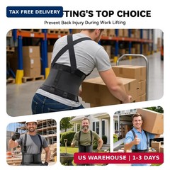 Work Back Brace for Men & Women, Adjustable Lower Back Support Belt for Sciatica