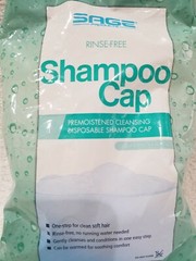 Sage Rinse-Free SHAMPOO CAP Pre-Moistened Cleansing Disposable Conditioner New