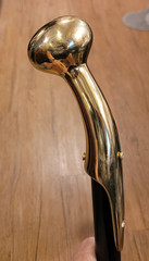 SOLID BRASS CANE HAME KNOCKER HANDLE CUSTOMIZED – LENGTH PREFERENCE & WOOD COLOR