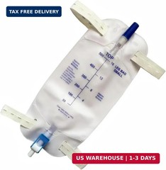4 Pack Easy-Tap Leg Bag Urinary Drainage Bag, 500 ML Anti-Reflux Valve, Cloth St
