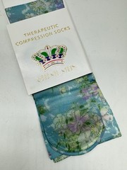 Celeste Stein Therapeutic Compressions Knee Length Women’s Socks -Blue Floral~