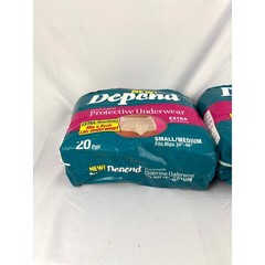 Lot of 2 Depend 20 Disposable Protective Underwear Adult Incontinence 1990s VTG