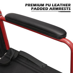 [FDA APPROVED]Foldable Lightweight Transport Wheelchair w/Handbrakes & Seat Belt