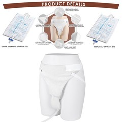 Reusable Silicone External Urine Catheter Collector Bag Wearable Urinal Bag Aids