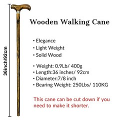 Handmade Wooden Walking Canes for Men American Oak Walking Sticks with Wrist …