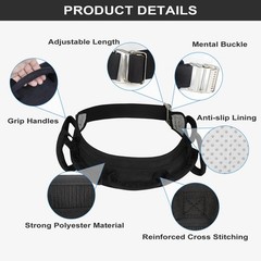 Gait Belts for Seniors, Transfer Belt with Handles, Gate Medical Black