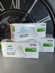 60 Counts (3of20) Secure Light Regular SP1561 Incontinence Bladder Control Pads