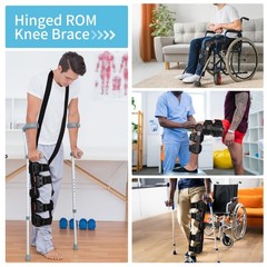 Adjustable Hinged Knee Brace Black Quick Release Buckles Angle Adjustable