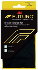 FUTURO 20-30 mmHg Dress Socks For Men Lifestyle Firm Compression L-Black 1 Pair