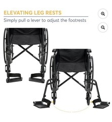 Drive Manual Wheelchair Black Foldable Padded Armrests 16″ Seat 250 lb