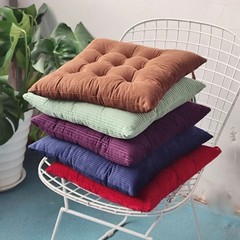 Corduroy Strap Cushion Solid Color Office Chair Cushion Soft and Comfortable But