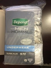 2009 Depend Underwear for Men Super Plus Small/Medium 6 Count Patterned