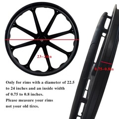 Migeek Wheelchair Rear Wheel Replacement Tire, 24 „X 1“ 24X1 Standard, Black