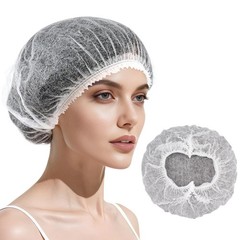 100 Pcs Polypropylene Bouffant Caps,21″/24″ Disposable NonWoven Hair Nets,Non…