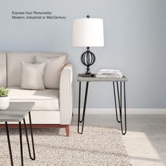 Modern End Table Hairpin Legs – Industrial-Style Woodgrain Finish And Steel
