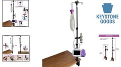 Portable 43-Inch Adjustable Feeding Tube & Pump Stand with Clamp