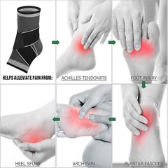 Ankle Brace Support Compression Sleeve Strap for Relief Sprained Tendon Foot Gym