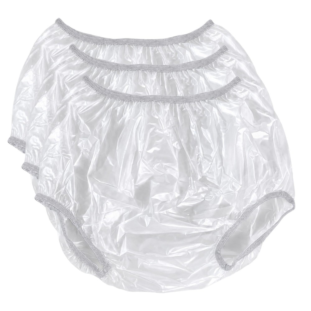 Adult Vinyl Waterproof Pull-On-Cover Incontinence Pants [Pack of 3] Extra Waterp