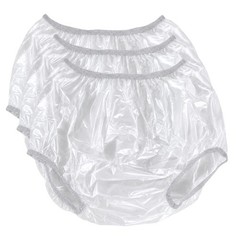 Adult Vinyl Waterproof Pull-On-Cover Incontinence Pants [Pack of 3] Extra Waterp