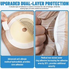 22PCS One Piece Drainable Colostomy Bags Exhaust Hose Closure 8 Clamps 15-60mm