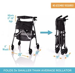 „Ultimate Ease and Mobility: EZ Fold-N-Go Rollator – The Perfect Lightweight Fol