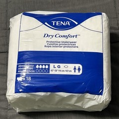 TENA Dry Comfort Protective Underwear, Unisex, Size L, 18 Pack, Adult Diapers