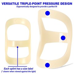 10Pcs Oval Finger Splints & Sleeves Kit, 6 Graduated Size 4,5,6,7,8,9, Nude