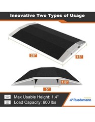 Ruedamann 1″ Aluminum Threshold Ramp Wheelchair Scooter Door Bridge 600lb Max
