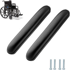 Full Length Padded Armrest Black 13-7/8″ Long Wheelchair and Transport Chair …