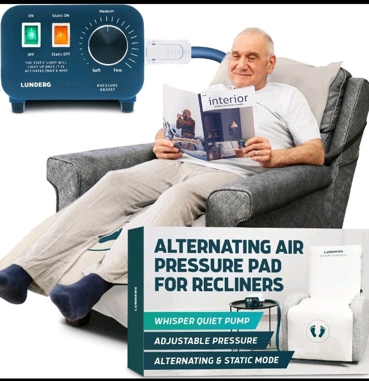 Lunderg Alternating Air Pressure Pad for Recliner Chair – coffee- open box